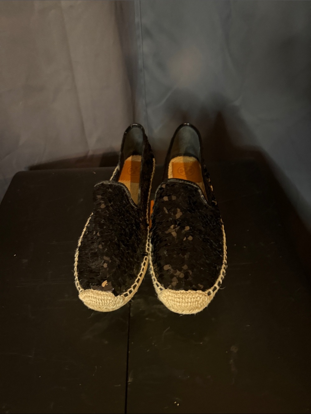 Tory Burch Black Sequin Espadrille Slip-Ons - Picture 6 of 6